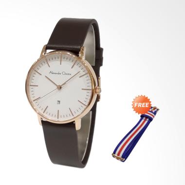 Alexandre Christie 8420LDLRGSL Leat ... se Gold + Free Nato Strap