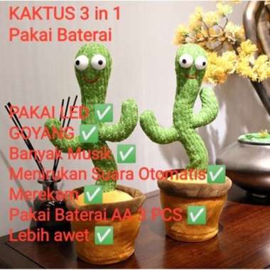 Cactus Toy Boneka Pintar Kaktus Joget Joged Goyang Bisa Ngomong DANCe