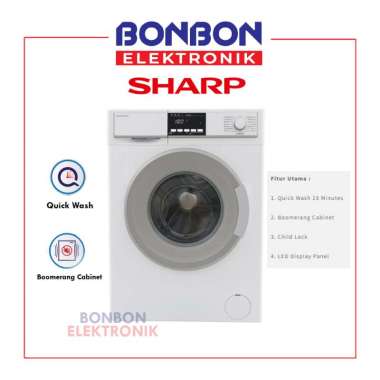 Sharp Mesin Cuci Front Loading 8KG ES-FL1082BG