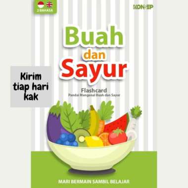 Mainan Edukasi Anak Perempuan 1 Tahun Flash CardBelajar Buah Sayur