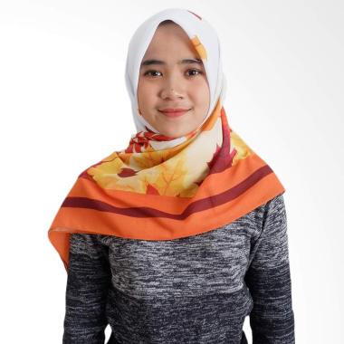 Tiffany Kenanga Printing Cherry Leaves Katun Voal Hijab Segiempat