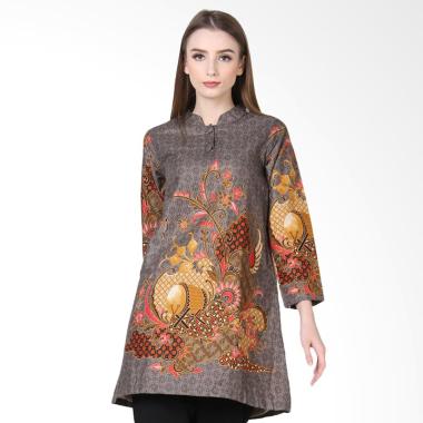 Rianty Syakira Batik Dress Wanita - Grey