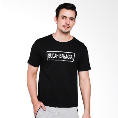 JCLOTHES Sudah Bahagia Distro Tumblr Tee Kaos Pria - Hitam
