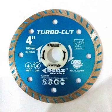 Mata gerinda Potong keramik, Granit / Benz Werkz diamond Blade Turbo Cut 4'"