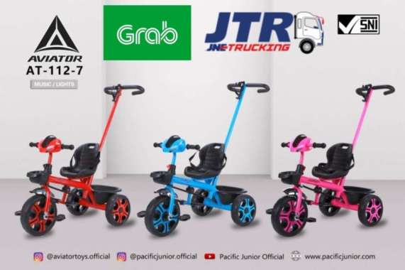 SEPEDA RODA 3 AVIATOR AT-112-7 / Sepeda Roda Tiga Anak Musik Dorongan