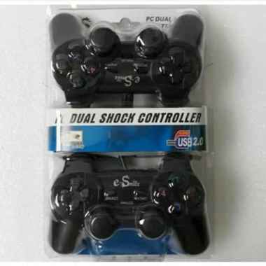 stik pc / gamepad usb double hitam kualitas super