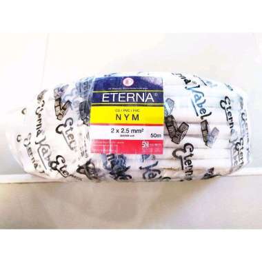 Kabel ETERNA NYM 2x2.5 Kawat Putih 2x2,5 1 Roll 50 Meter