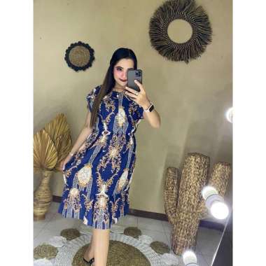 DASTER ARAB RENDA SULTAN MAROKO LENGAN PENDEK RAYON / DASTER RENDA / DASTER BUSUI NAVY