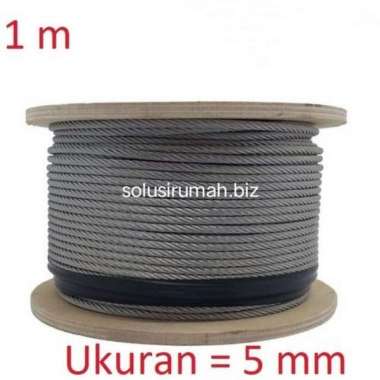 kawat seling galvanis 5mm wire rope 1m 1 m wirerope 5 mm sling kabel
