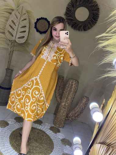 DASTER ARAB RENDA CAMELIA IMPORT / DASTER BUSUI / DASTER RENDA MURAH KUNING