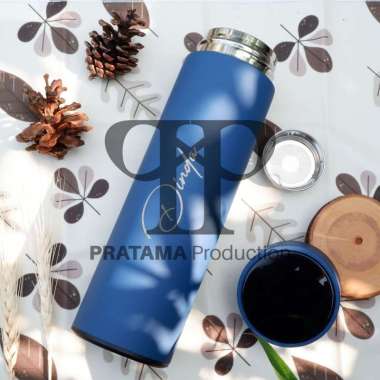 Tumbler LED Suhu Custom Printing Grafir Nama Logo / Botol Termos Rubber Doff Tempratur Suhu