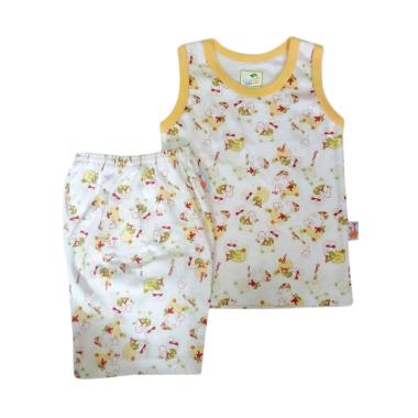 Velvet Junior Pendek Kutung Momo Setelan Baju Tidur Anak - Kuning
