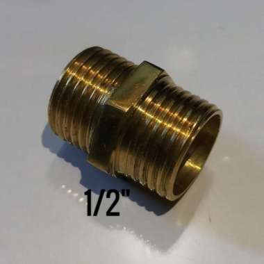 Double Nepel 1-2" KUNINGAN DRAT LUAR (E516)