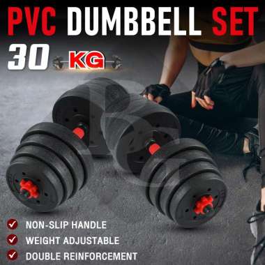 BG Dumbbell PVC 30 KG / Twin Pack Dumbbell pair weight lifting / Dumbell Barbell set 30 KG PVC
