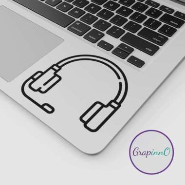 Decal Sticker Macbook Apple Headphone Stiker Laptop