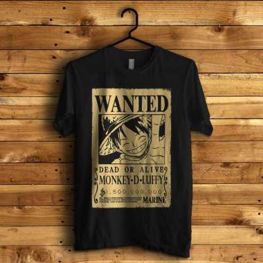 KAOS ONE PIECE BOUNTY LUFFY TERBARU HITAM XXL