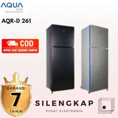 AQUA Kulkas 2 Pintu AQR-D261 DS LS / AQRD 261 - Dark Silver (DS) Black