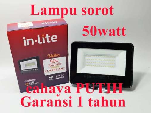 Lampu sorot 50watt PUTIH LED inlite value INF030 in-lite floodlight hitam
