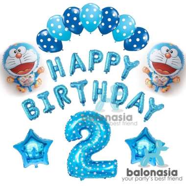 Balonasia Paket Dekorasi Ulang Tahun Tema Doraemon Angka 1