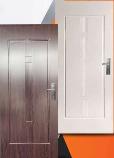 Pintu Baja Fortress JBS Urban Metal Door ECO Motif Kayu Minimalis