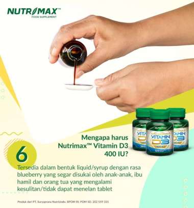 Nutrimax Vitamin D3 400 IU isi 120 Tablet
