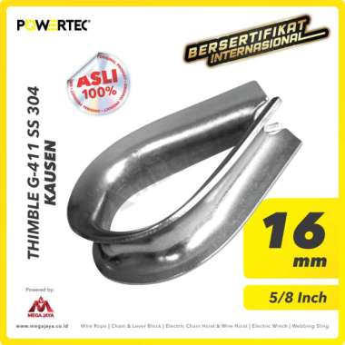 Thimble Wire Rope Kausen Sling Stainless Steel 16mm - 5-8" POWERTEC