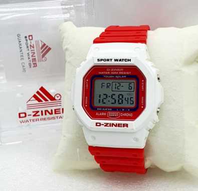 MUTU ORIGINAL100% Jam Tangan Wanita/Pria DZINER Dualtime Waterproof Jam Tangan Casual Jam Tangan For