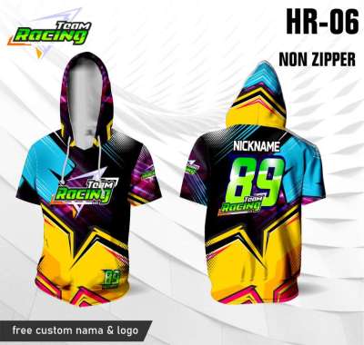 Jersey racing hoodie baju balap kaos motor KUNING XS