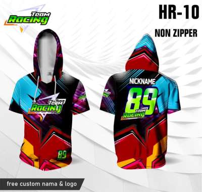 Jersey racing hoodie baju balap kaos motor MERAH XL