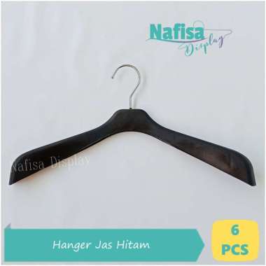 Nafisa Display [6 Pcs] Hanger Bebek Hitam Display Jas gantungan Baju Pakaian Dewasa