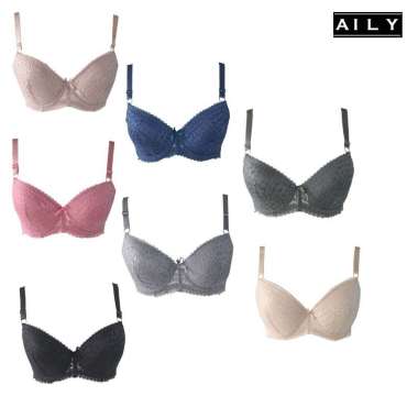 Aily 564 Bra Wanita Berkawat Cup C Big Size Cream 40C
