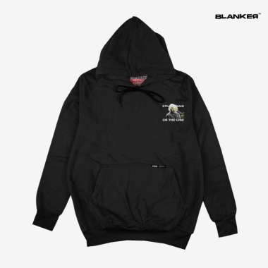Blanker Hoodie Sablon Einstein On The Line Hitam L