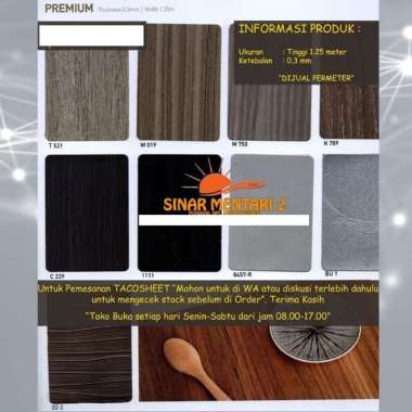 Taco Sheet PVC Motif Tipe Non L (tidak ada huruf L kodenya)