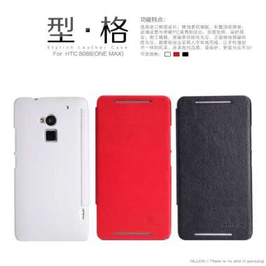 Nillkin Stylish Leather Case Flip Cover HTC One Max T6 Merah