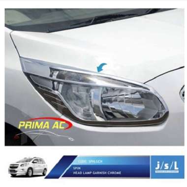 JSL Garnish Head Lamp List Lampu Depan Chevrolet Spin Chrome