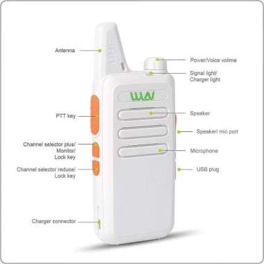 WLN KD-C1 HT UHF Putih Garansi free Handsfree Handie Talkie WLAN KDC1