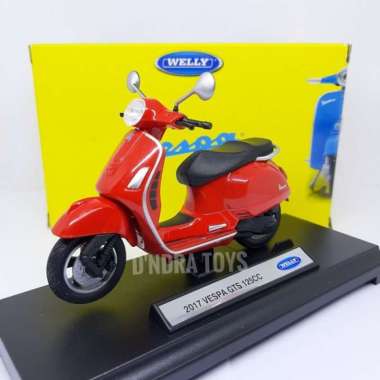 Diecast Motor 2017 Vespa GTS 125CC Miniatur Motor Scooter matic 1:18
