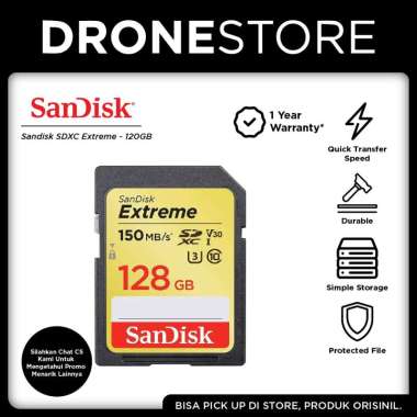 Sandisk SD Card Extreme 32/64/128 GB Kartu Memory Kamera Original 128GB