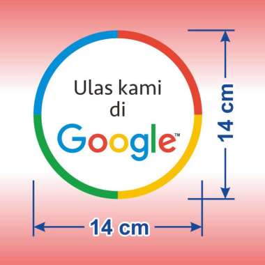 Sticker Bundar Ulas Kami di Review us on Google stiker diameter 14 cm Ulas kami di