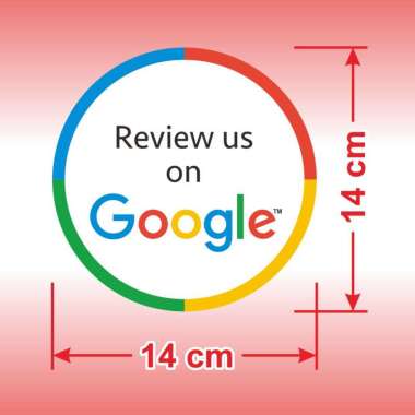 Sticker Bundar Ulas Kami di Review us on Google stiker diameter 14 cm Review us on