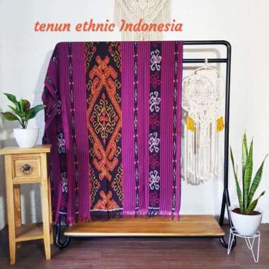 Tenun etnik blanket Jepara ungu bahan Baju