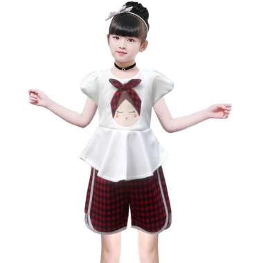 Two Mix Setelan Anak Perempuan Kasual Bahan Kaos Scuba Usia 1-8 Tahun 4196 7 Netral