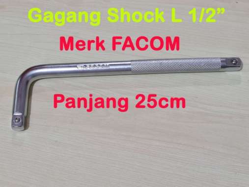 FACOM Gagang Shock L 1/2"x10" L Handle Gagang Sock Sok Offset Handle silver