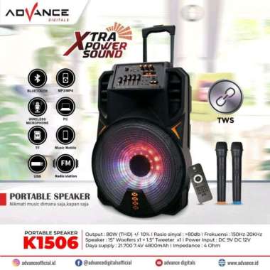 SPEAKER MEETING PORTABLE BLUETOOTH ADVANCE K1506 / K-1506 HITAM