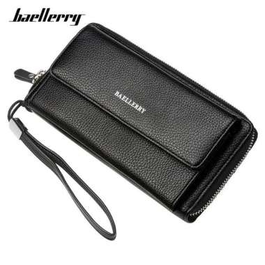 BAELLERRY S5515 Dompet Pria Wanita Panjang Bahan Kulit PU Leather Premium Hitam
