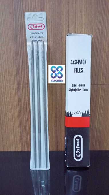 3 buah Kikir Bulat Chainsaw 4.8mm O3/16" 200mm (20cm) Oxford, Kikir Gergaji