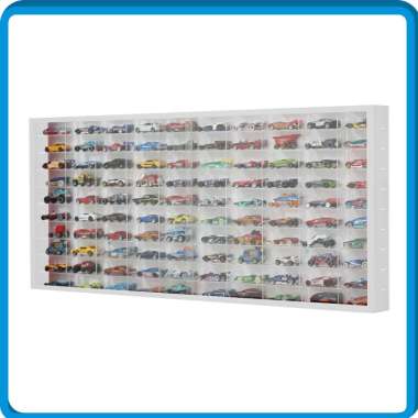 Rak Diecast Hotwheels isi 100 slot Bahan Akrilik Putih