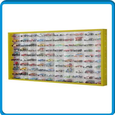 Rak Diecast Hotwheels isi 100 slot Bahan Akrilik Kuning
