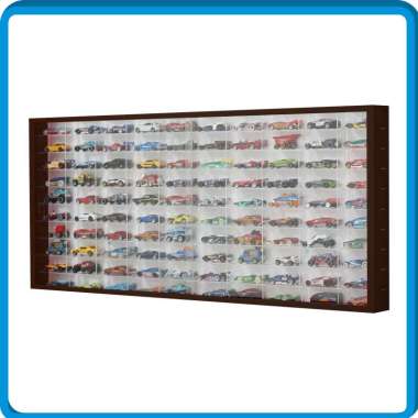 Rak Diecast Hotwheels isi 100 slot Bahan Akrilik Cokelat