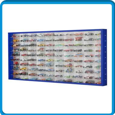 Rak Diecast Hotwheels isi 100 slot Bahan Akrilik Navy
